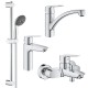 Grohe Набор смесителей QuickFix Start 4 в 1 для ванны и кухни (LI202301KE)