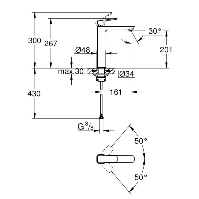 Grohe Cubeo Одноважільний змішувач для раковини XL-розміру (1017290000)