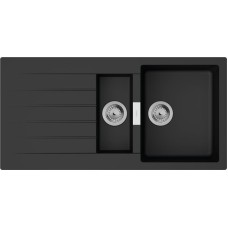 Мийка для кухні hansgrohe S52 S520-F530 43357170 з сушилкою зліва, чорний графіт