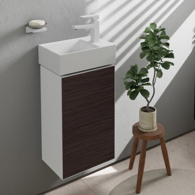 Тумба Xevolos E 340/245, дверная петля справа, 54169730 Matt White / Dark Oak