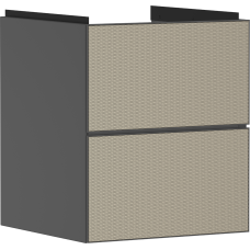 Тумба Xevolos E 480/475, з двома висувними ящиками, 54174390 Slate Matt Grey / Patterned Bronze