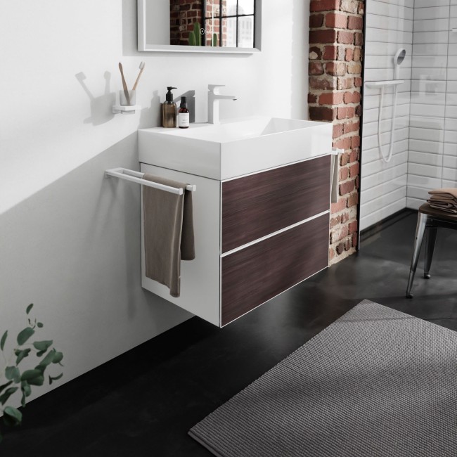 Тумба Xevolos E 780/475, з двома висувними ящиками, 54178730 Matt Whitе / Dark Oak