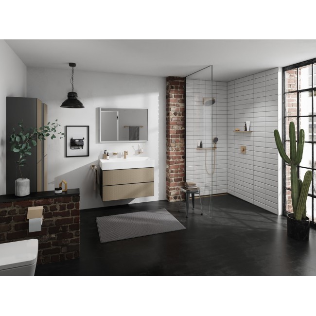 Тумба Xevolos E 980/475, з двома висувними ящиками, 54183390 Slate Matt Grey / Patterned Bronze