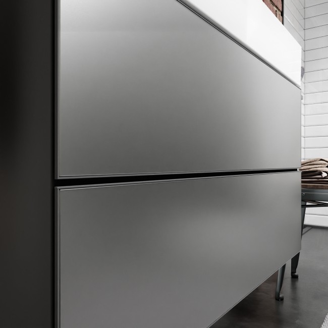 Тумба Xevolos E 980/475, з двома висувними ящиками, 54183770 Slate Matt Grey / Metallic Slate Grey