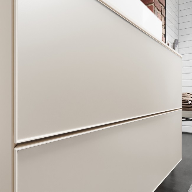 Тумба Xevolos E 780/550, з 2 шухлядами для столешні з вирізом посередині 54188790 Sand Matt Beige