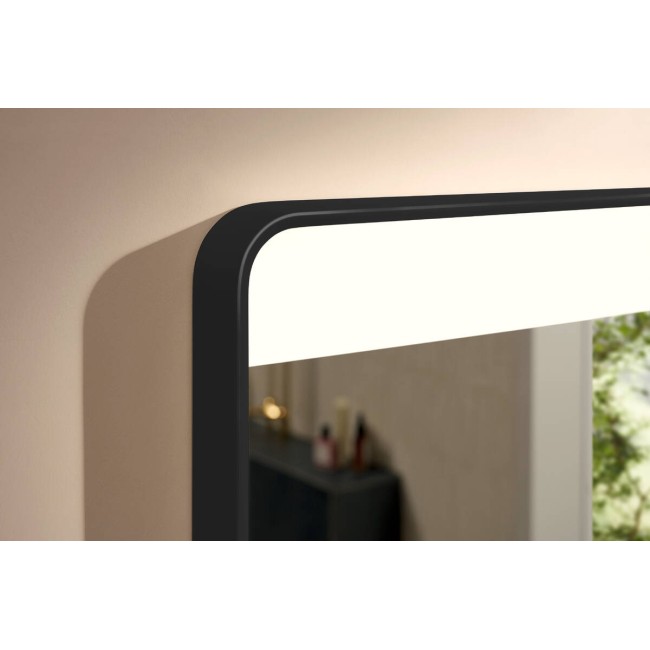 Зеркало Xarita Lite Q 800/700 с горизонтальным LED светильником, черный матовый 54958670