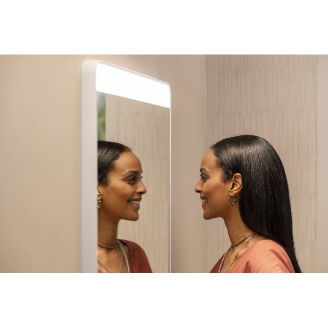 Зеркало Xarita Lite Q 800/700 с горизонтальным LED светильником, белый матовый 54958700