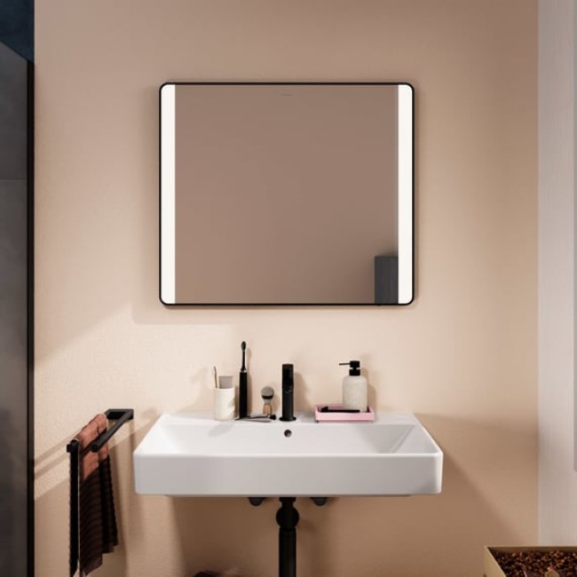 Дзеркало Xarita Lite Q 800/30 з боковими LED світильниками та ІЧ-датчик, чорний матовий 54976670