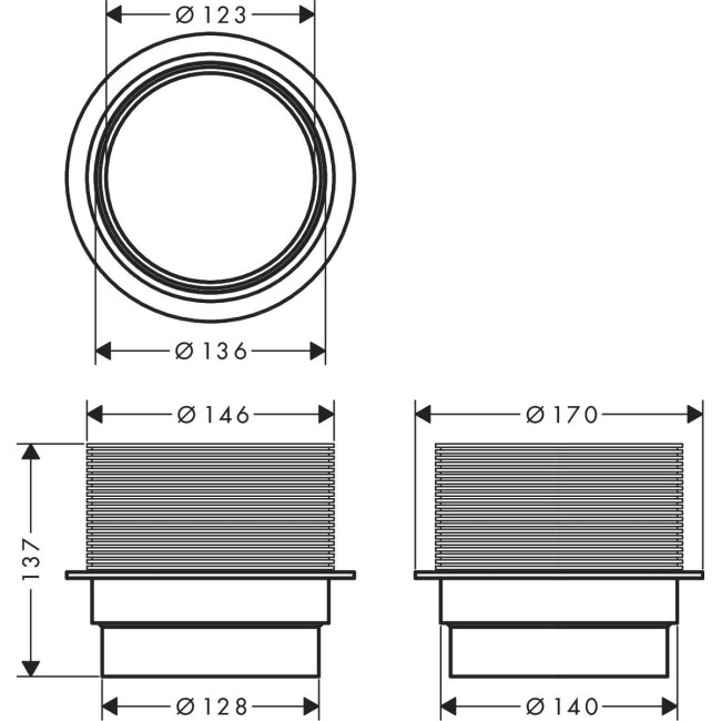 Компенсатор высоты hansgrohe RainDrain Spot 56056000