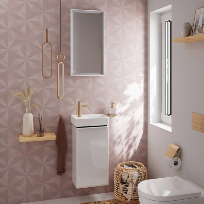 Умывальник 360/250 hansgrohe Xelu Q с отверстием слева, без перелива, 61085450 с покрытием SmartClean