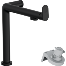 Змішувач hansgrohe Aqittura M91 FilterSystem 240 для кухонної мийки, чорний матовий 76804670