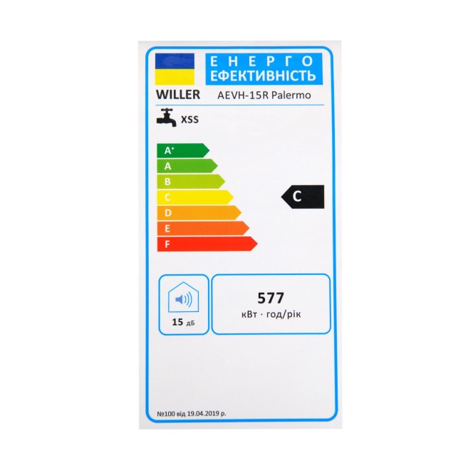 WILLER AEVH-15R (Ultraslim) Palermo  водонагреватель (бойлер) универсальный