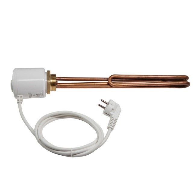 Тэн Tenko RS/G 2,5 кВт, резьба 1"1/4 ,гнутый, с термостатом, медь