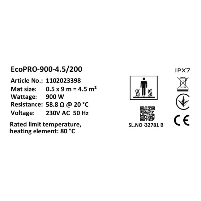 Мат нагревательный в комплекте Atlantic Nevada Profi EcoPRO-900-4.5/200 W/m2