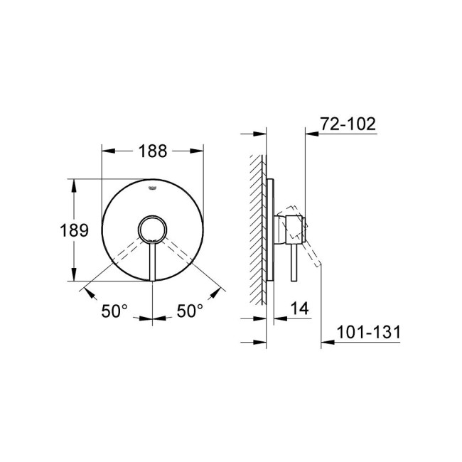 Grohe Atrio Смеситель однорычажный для душа (19463001)