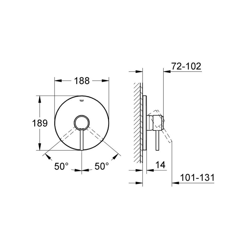 Grohe Atrio Смеситель однорычажный для душа (19463001)