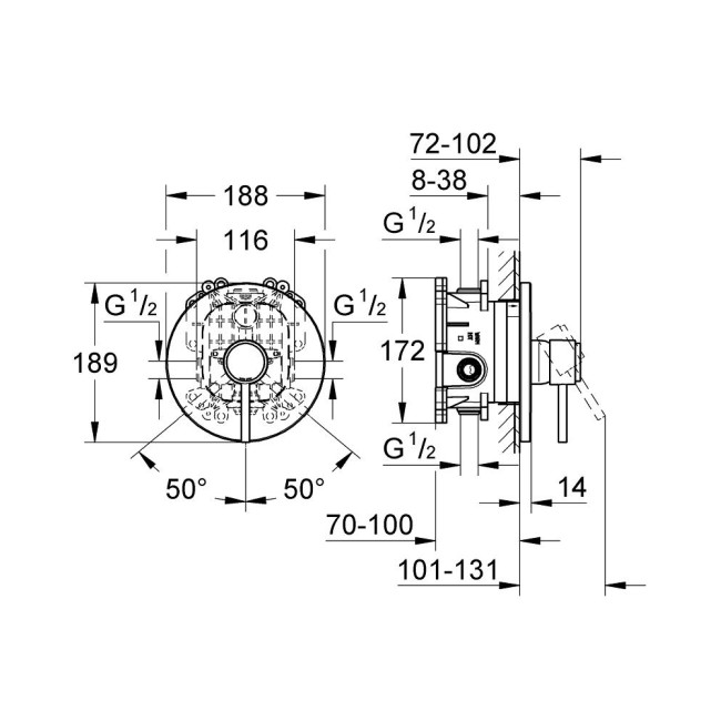 Grohe Atrio Смеситель однорычажный для душа (19463001)