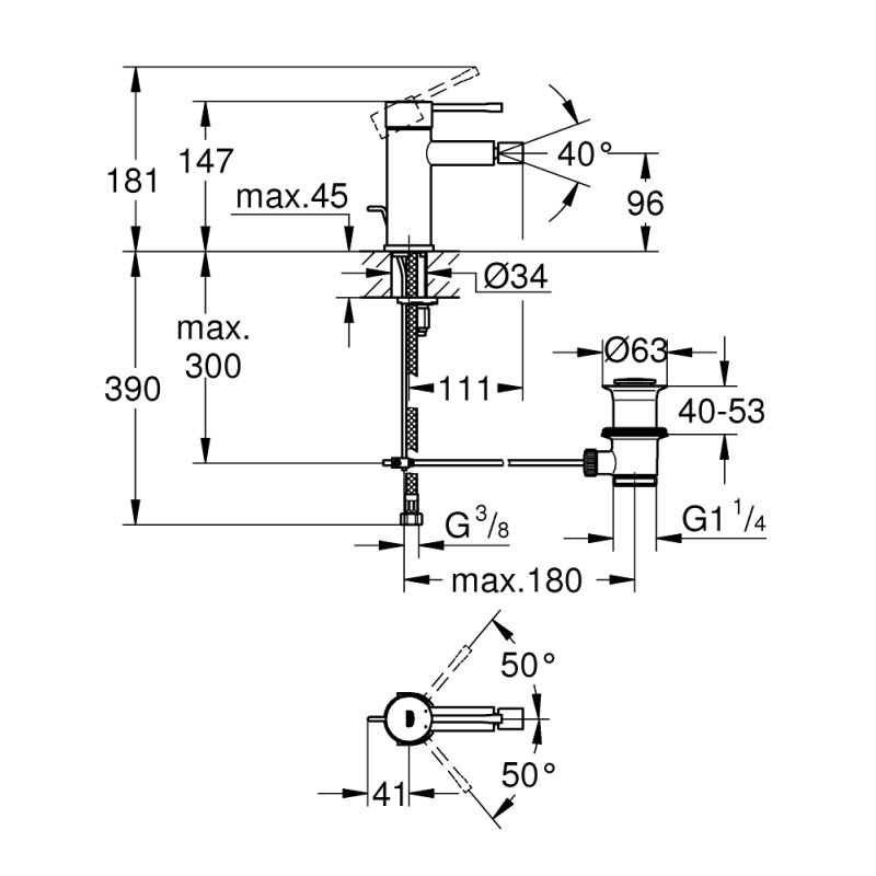 Grohe Essence New Смеситель для биде S-Size (32935001)