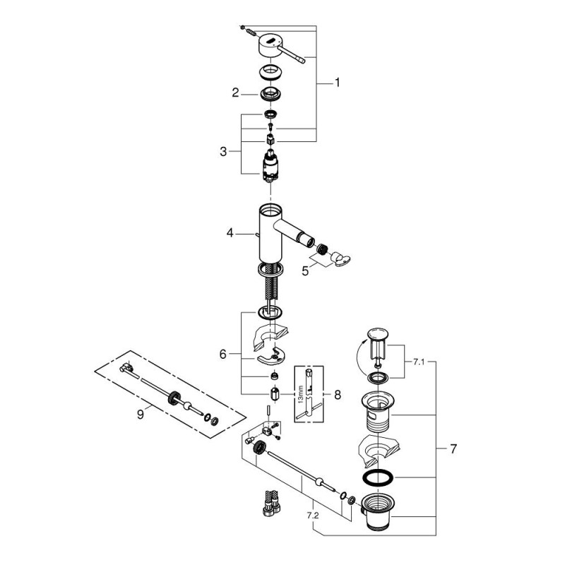 Grohe Essence New Смеситель для биде S-Size (32935001)