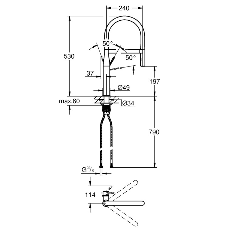 Grohe Essence Одноважільний змішувач для мийки
 (30294DC0)