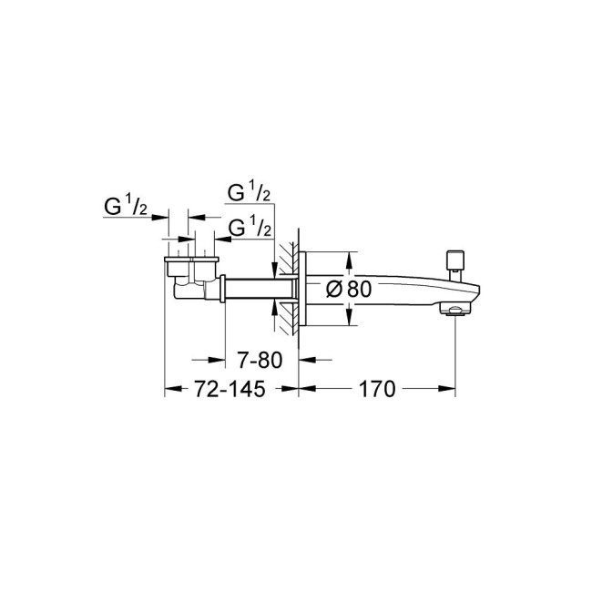 Grohe Eurostyle Cosmopolitan Излив для ванны с переключателем (13277002)