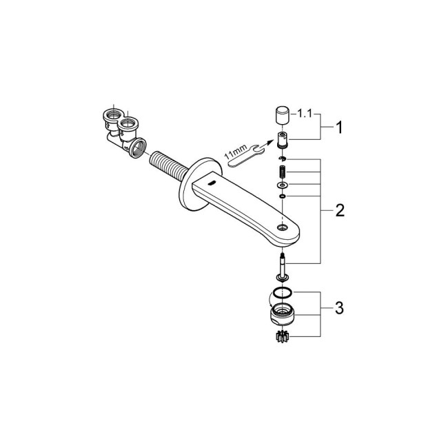 Grohe Eurostyle Cosmopolitan Излив для ванны с переключателем (13277002)