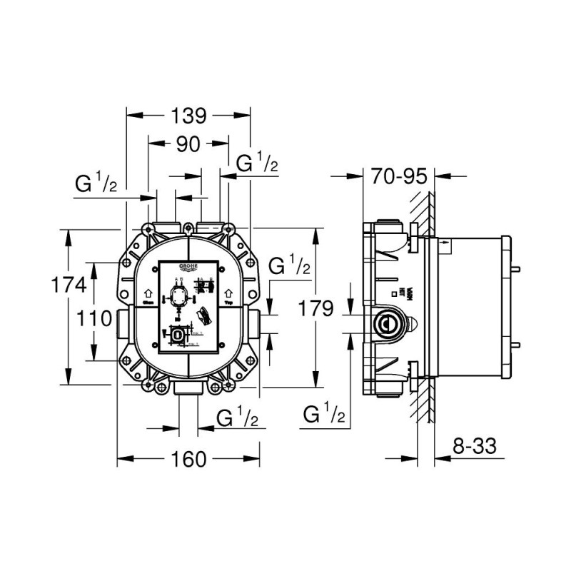 <i>GROHE SPA</i> GROHE Rapido T  Универсальный термостат скрытого монтажа (35500000)