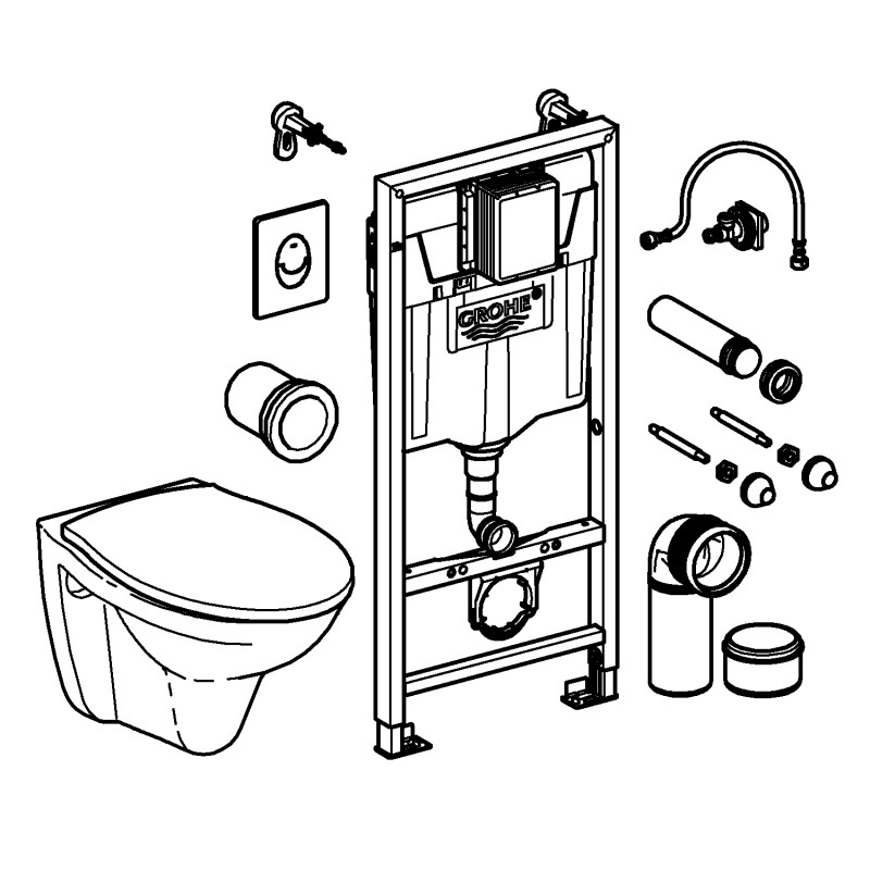 Grohe Solido Perfect Набор 4-в-1 с подвесным унитазом. (39192000)