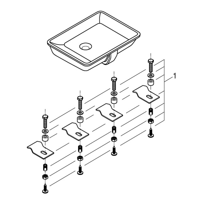 Grohe Cube Ceramic Раковина 50 встроенного монтажа под столешницу 492х370 мм (3948000H)