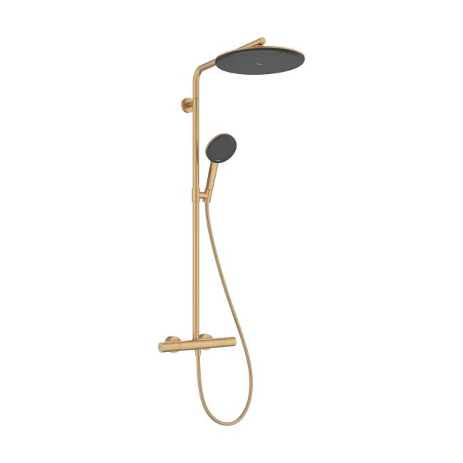 Душова система hansgrohe Raindance Alive S Puro 300 1jet 24592140, з термостатом Ecostat Element, бронза