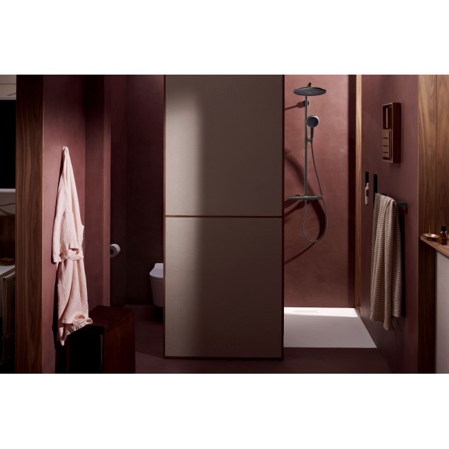 Душова система hansgrohe Raindance Alive S Puro 300 1jet EcoSmart 24593340, з термостатом Ecostat Element, чорний матовий хром