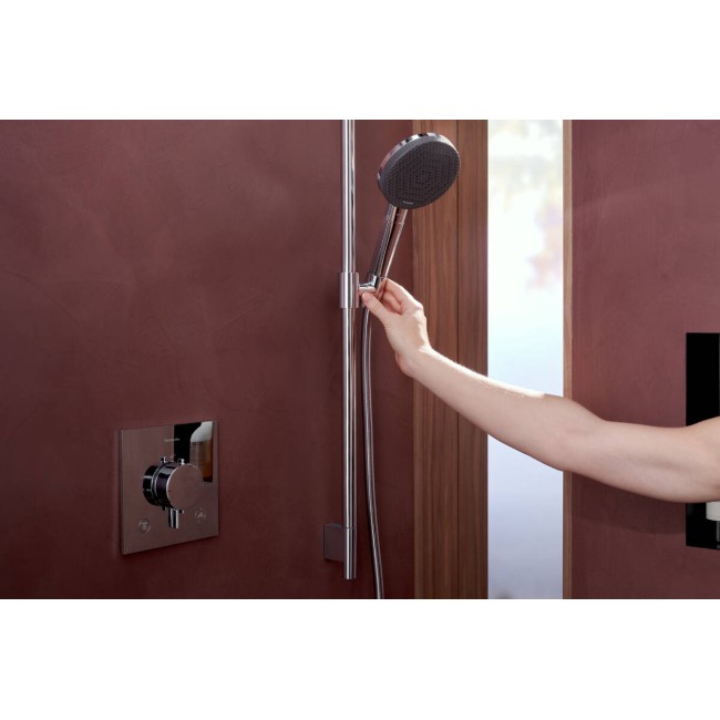 Душовий набір hansgrohe Raindance Alive Select S, Ecosmart 24603000 зі стійкою Unica S Puro 90, хром
