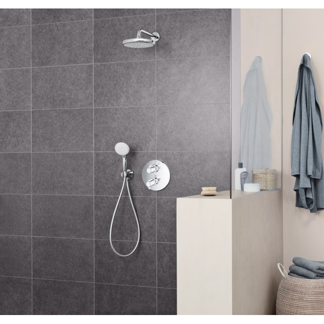 Grohe Tempesta 250 верхній душ з кронштейном до стіни з WaterSaving (26668000)