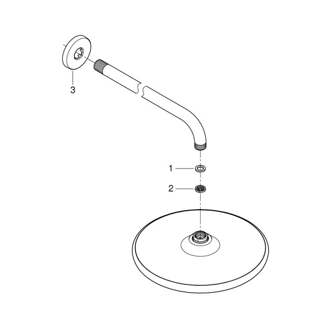 Grohe Tempesta 250 верхній душ з кронштейном до стіни з WaterSaving (26668000)