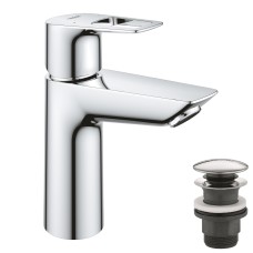 Grohe BauLoop New Смеситель однорычажный для раковины M-Size + нажимной донный клапан
 (23886001)