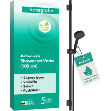 Душовий набір hansgrohe Activera Select S 2jet EcoSmart, 28050670 зі стійкою 105 см, чорний матовий