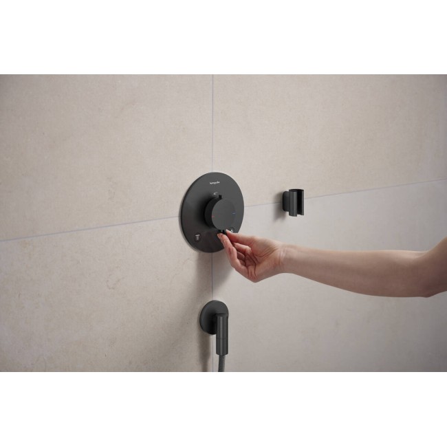 Шланговое подсоединение hansgrohe FixFit Fine S с обратным клапаном, 28882340 черный матовый хром