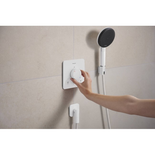 Шланговое подсоединение hansgrohe FixFit Fine Q с обратным клапаном, 28884700 белый матовый
