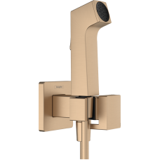 Гигиенический душ hansgrohe Bidette 1jet E со шлангом и держателем 29231140 бронза (на холодную или предварительно смешанную воду)