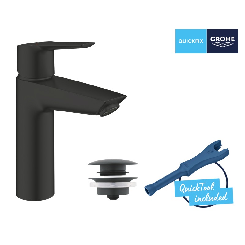Grohe QuickFix Start Смеситель однорычажный для раковины M-Size + нажимной донный клапан (235752432)
