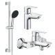 Grohe Набор смесителей QuickFix Start Edge 3 в 1 для ванны (UA202501SE)