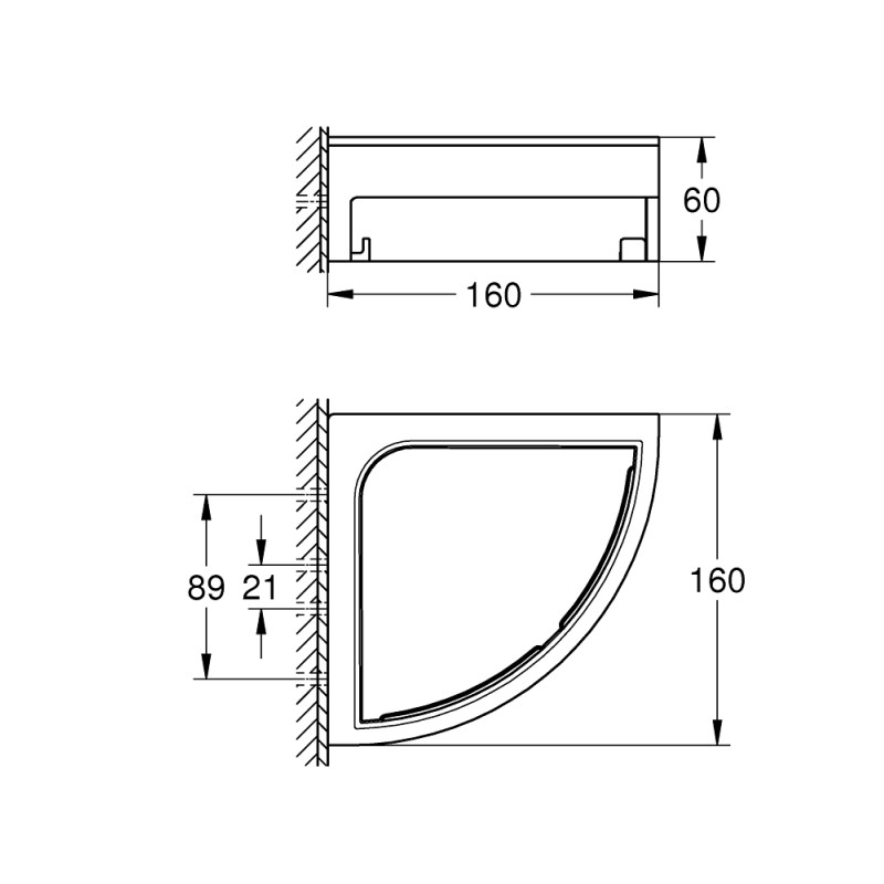 Grohe QuickFix Start Cube Полочка для душа, угловая, с держателем (41106000)