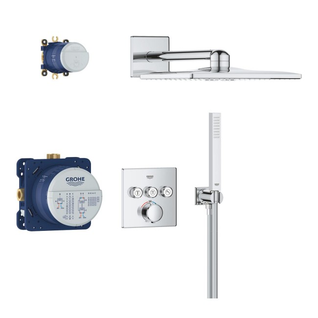 Grohe QuickFix Precision SmartControl Скрытая душевая система с Vitalio SmartActive 310 Cube (34875000)