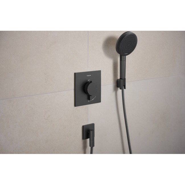 Термостат скрытого монтажа hansgrohe Ecostat Comfort E 1 function, 33710340 черный матовый хром