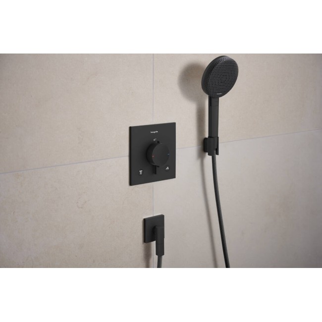 Термостат скрытого монтажа hansgrohe Ecostat Comfort E 2 function, 33711670 черный матовый