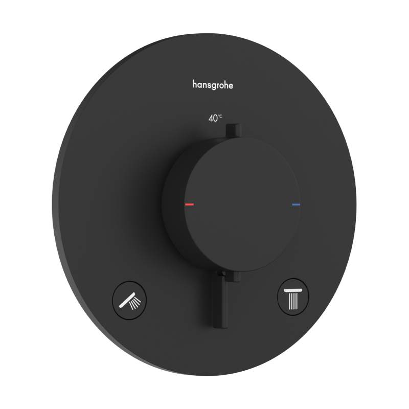 Термостат скрытого монтажа hansgrohe Ecostat Comfort S 2 function, 33715670 черный матовый