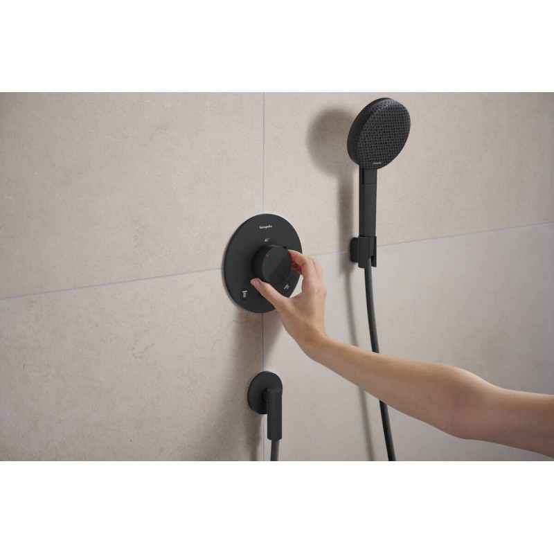 Термостат скрытого монтажа hansgrohe Ecostat Comfort S 2 function, 33715670 черный матовый