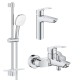 Grohe Комплект смесителей Eurosmart 3 в 1 для ванной (UA123246M3
)