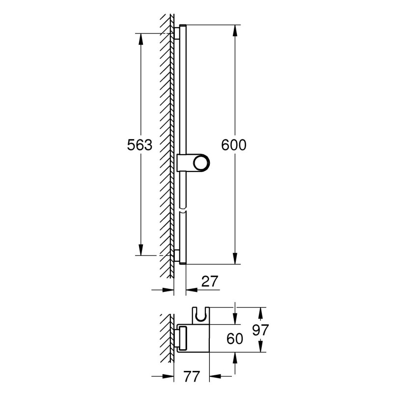 GROHE SPA Rainshower Aqua Душевая штанга, 600 мм (1016730000)