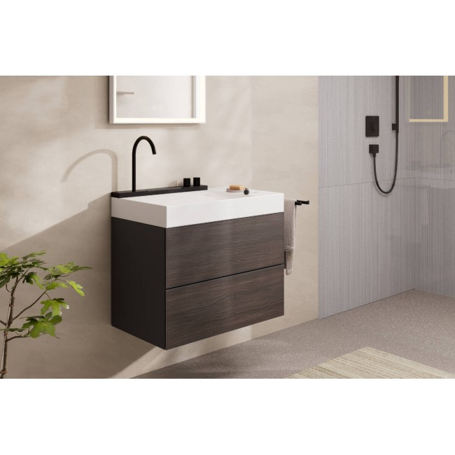 Тумба Xevolos E 780/475, с двумя выдвижными ящиками, 54180730 Slate Matt Grey / Dark Oak